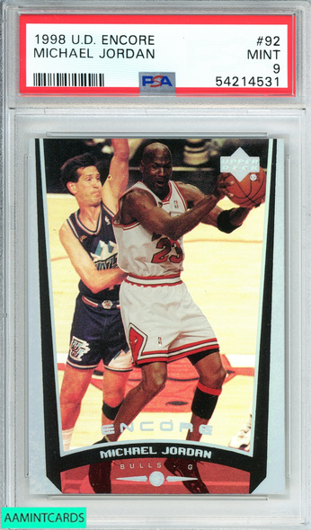 1998 UPPER DECK ENCORE MICHAEL JORDAN #92 CHICAGO BULLS HOF! PSA 9 MINT 54214531