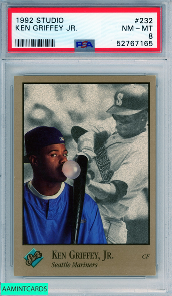 1992 STUDIO KEN GRIFFEY JR #232 HOF SEATTLE MARINERS PSA 8 NM-MT 52767165