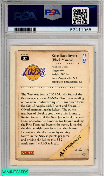 kobe bryant anthology cards