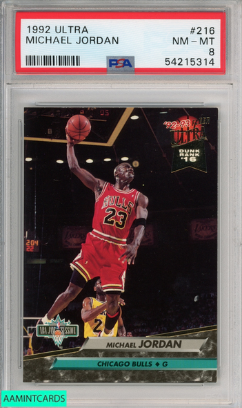 1992 ULTRA MICHAEL JORDAN #216 CHICAGO BULLS HOF PSA 8 NM-MT 54215314