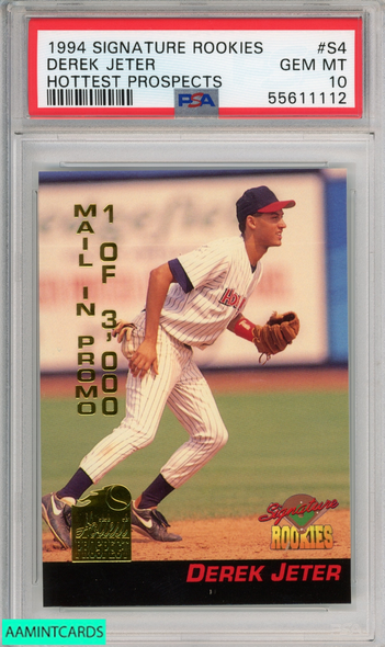 1994 SIGNATURE ROOKIES HOTTEST PROSPECTS DEREK JETER #S4 HOF PSA 10 GEM MT 55611112