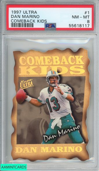 1997 ULTRA COMEBACK KIDS DAN MARINO #1 MIAMI DOLPHINS HOF PSA 8 NM-MT 55618117