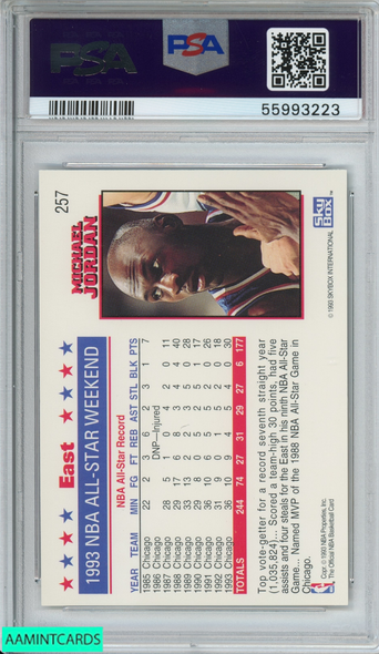 1993 HOOPS MICHAEL JORDAN #257 CHICAGO BULLS HOF PSA 8 NM-MT 55993223