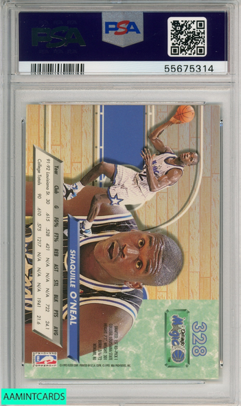 1992 ULTRA SHAQUILLE O NEAL #328 ORLANDO MAGIC ROOKIE HOF PSA 9 MINT 55675314