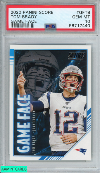 2020 PANINI SCORE GAME FACE TOM BRADY #GFTB NEW ENGLAND PATRIOTS PSA 10 GEM MT 58717440