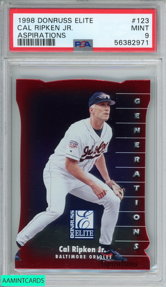 1998 DONRUSS ELITE CAL RIPKEN JR #123 ASPIRATIONS 1 OF 750 ORIOLES PSA 9 MINT 56382971