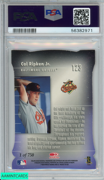 1998 DONRUSS ELITE CAL RIPKEN JR #123 ASPIRATIONS 1 OF 750 ORIOLES PSA 9 MINT 56382971