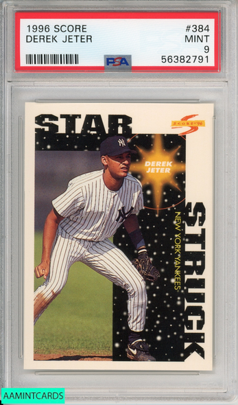 1996 SCORE DEREK JETER #384 NEW YORK YANKEES HOF PSA 9 MINT