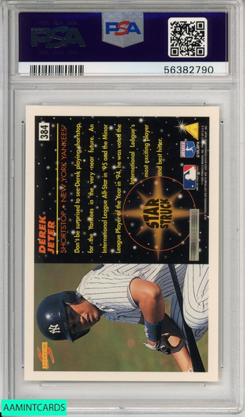 1996 SCORE DEREK JETER #384 NEW YORK YANKEES HOF PSA 9 MINT 56382790