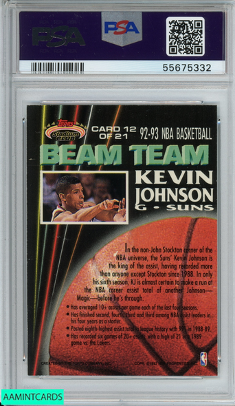 1992 STADIUM CLUB KEVIN JOHNSON #12 BEAM TEAM-MEMBERS ONLY PHOENIX SUNS PSA 5 EX 55675332