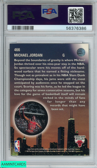 1993 UPPER DECK MICHAEL JORDAN #466 CHICAGO BULLS HOF PSA 8 NM-MT 56376386