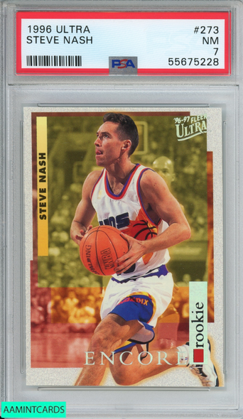 1996 ULTRA STEVE NASH #273 ROOKIE RC PHOENIX SUNS HOF PSA 7 NM 55675228