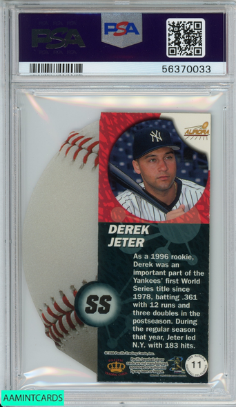 1998 PACIFIC AURORA HARDBALL CEL-FUSIONS DEREK JETER #11 NY YANKEES HOF PSA 7 NM 56370033