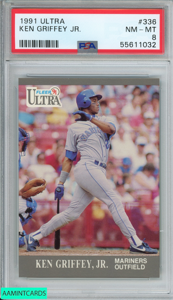 1991 ULTRA KEN GRIFFEY JR #336 SEATTLE MARINERS HOF PSA 8 NM-MT 55611032