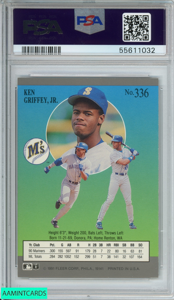 1991 ULTRA KEN GRIFFEY JR #336 SEATTLE MARINERS HOF PSA 8 NM-MT 55611032