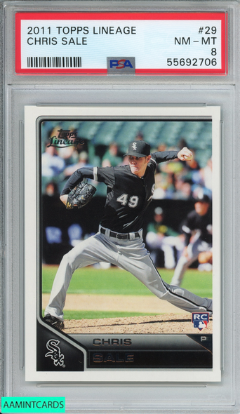 2011 TOPPS LINEAGE CHRIS SALE #29 ROOKIE RC CHICAGO WHITE SOX PSA 8 NM-MT 55692706