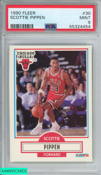 1990 FLEER SCOTTIE PIPPEN #30 CHICAGO BULLS HOF PSA 9 MINT 55324454