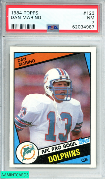 1984 TOPPS DAN MARINO #123 MIAMI DOLPHINS HOF  PSA 7 NM 62034987