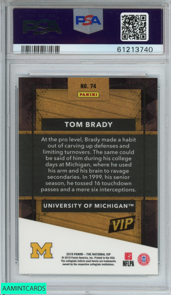 2019 PANINI NATIONAL CONVENTION VIP GOLD PARTY TOM BRADY #74 PSA 9 MINT 61213740