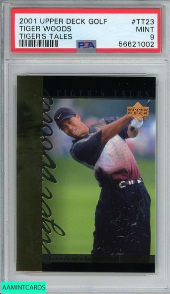 2001 UPPER DECK TIGERS TALES TIGER WOODS #TT23 ROOKIE RC PSA 9 MINT 56621002