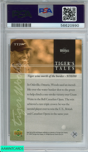 2001 UPPER DECK TIGERS TALES TIGER WOODS #TT29 ROOKIE RC PSA 9 MINT 56620990