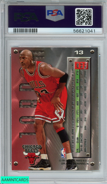 1995 METAL MICHAEL JORDAN #13 CHICAGO BULLS HOF PSA 8 NM-MT 56621041