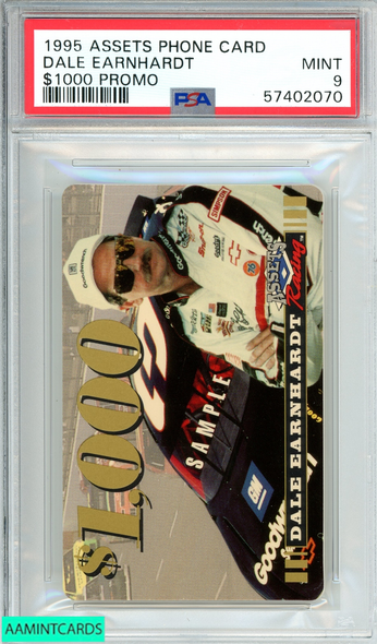 1995 ASSETS PHONE CARDS DALE EARNHARDT # $1000 PROMOGOODWRENCH PSA 9 MINT 57402070