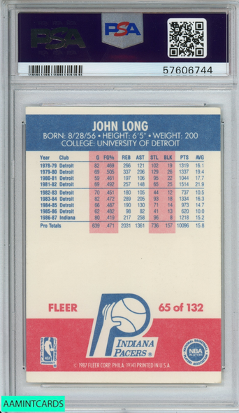 1987 FLEER JOHN LONG #65 INDIANA PACERS PSA 7 NM 57606744
