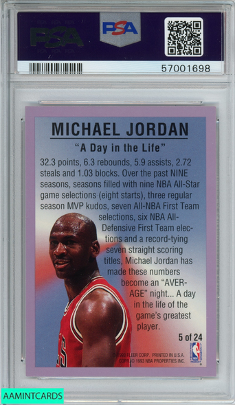 1993 FLEER ALL-STARS MICHAEL JORDAN #5 CHICAGO BULLS HOF PSA 8 NM-MT 57001698