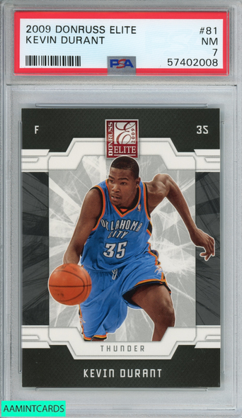 2009 DONRUSS ELITE KEVIN DURANT #81 OKLAHOMA CITY THUNDER PSA 7 NM 57402008