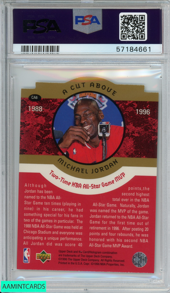 1996 COLLECTORS CHOICE MICHAEL JORDAN #CA6 JORDAN A CUT ABOVE PSA 8 NM-MT 57184661