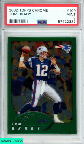 2002 TOPPS CHROME TOM BRADY #100 NEW ENGLAND PATRIOTS PSA 9 MINT 57922337