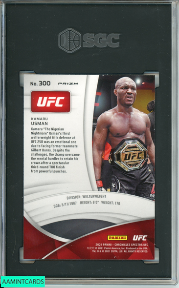 2021 PANINI CHRONICLES UFC KAMARU USMAN #300 WELTERWEIGHT SGC 10 GM 8513110