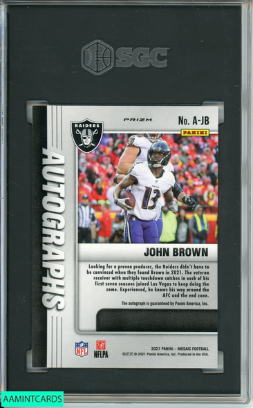 2021 PANINI MOSAIC JOHN BROWN #A-JB CHOICE RED YELLOW AUTO SGC 10 GM AUTO 10 6000071