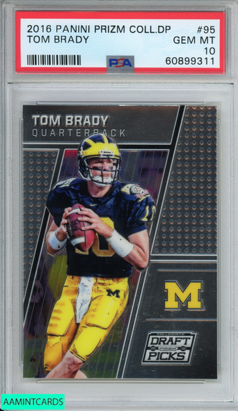 2016 PANINI PRIZM COLLEGIATE DRAFT PICKS TOM BRADY #95 MICHIGAN PSA 10 GEM MT 60899311