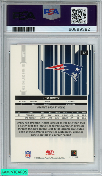 2005 LEAF ROOKIES AND STARS TOM BRADY #57 NEW ENGLAND PATRIOTS PSA 10 GEM MT 60899382