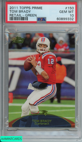 2010 PANINI GRIDIRON GEAR TOM BRADY #88 NEW ENGLAND PATRIOTS PSA 8 NM-MT  59265881 - AA Mint Cards