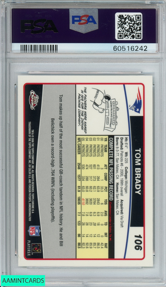 Tom Brady 2008 Finest Moments Refractor PSA 10 Gem Mint – Three Stars  Sportscards