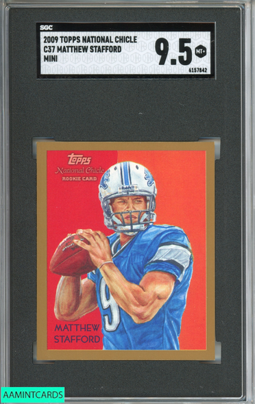 2009 TOPPS NATIONAL CHICLE MATTHEW STAFFORD #C37 MINI ROOKIE RC SGC 9.5 MT+ 6157842