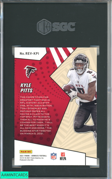 2021 DONRUSS ROOKIE REVOLUTION KYLE PITTS #REV-KPI RC ATLANTA FALCONS SGC 9.5 1233768