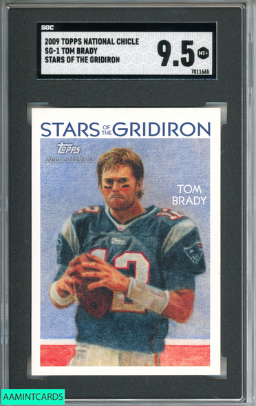 2009 TOPPS NATIONAL CHICLE TOM BRADY #SG-1 STARS OF THE GRIDIRON SGC 9.5 MT+ 7011665