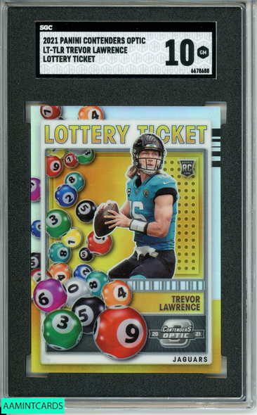 2021 PANINI CONTENDERS OPTIC TREVOR LAWRENCE#LT-TLR LOTTERY TICKET RC SGC 10 GM 6678688