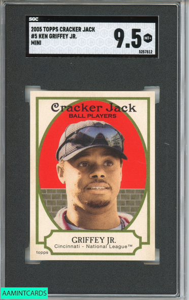 2005 TOPPS CRACKER JACK KEN GRIFFEY JR. #5 MINI CINCINNATI REDS HOF SGC 9.5 MT+ 5257512