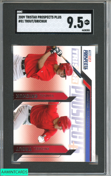 2009 TRISTAR PROSPECTS PLUS MIKE TROUT RANDAL GRICHUK #81 ROOKIE RC SGC 9.5 MT+ 4638203