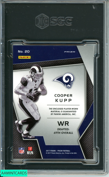 2017 PANINI PRIZM COOPER KUPP #20 PREMIER JERSEYS LOS ANGELES RAMS RC SGC 10 GM 2651772