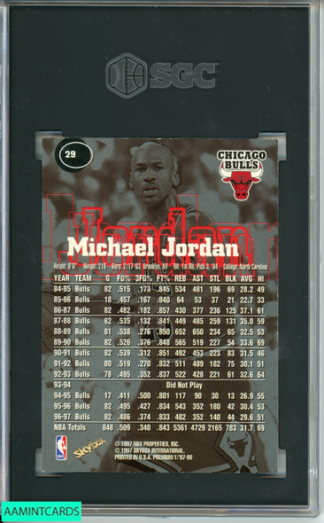 1997-98 SKYBOX PREMIUM MICHAEL JORDAN #29 CHICAGO BULLS HOF SGC 8.5 MN MT+ 4587575