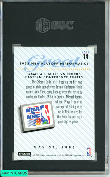 1993-94 SKYBOX PREMIUM MICHAEL JORDAN #14 NBA ON NBC CHICAGO BULLS HOF SGC 9 5546486