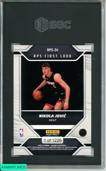 2022-23 PANINI INSTANT NIKOLA JOVIC #RPS-24 RPS FIRST LOOK MIAMI HEAT SGC 10 GM 7046713