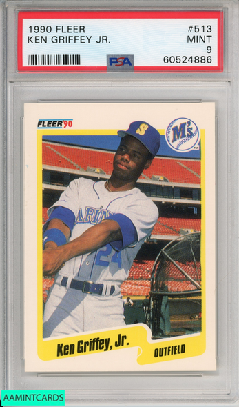 1990 FLEER KEN GRIFFEY JR #513 SEATTLE MARINERS HOF PSA 9 MINT 60524886