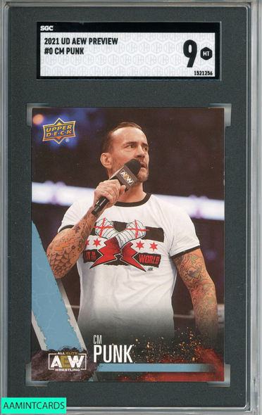 2019-20 UPPER DECK AEW PREVIEW CM PUNK #0 SGC 9 MT 1521256